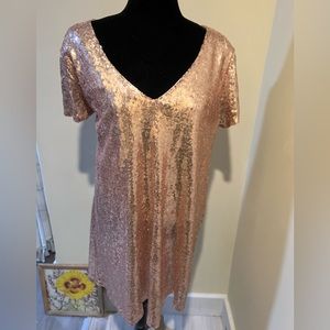Rose gold sequin dress